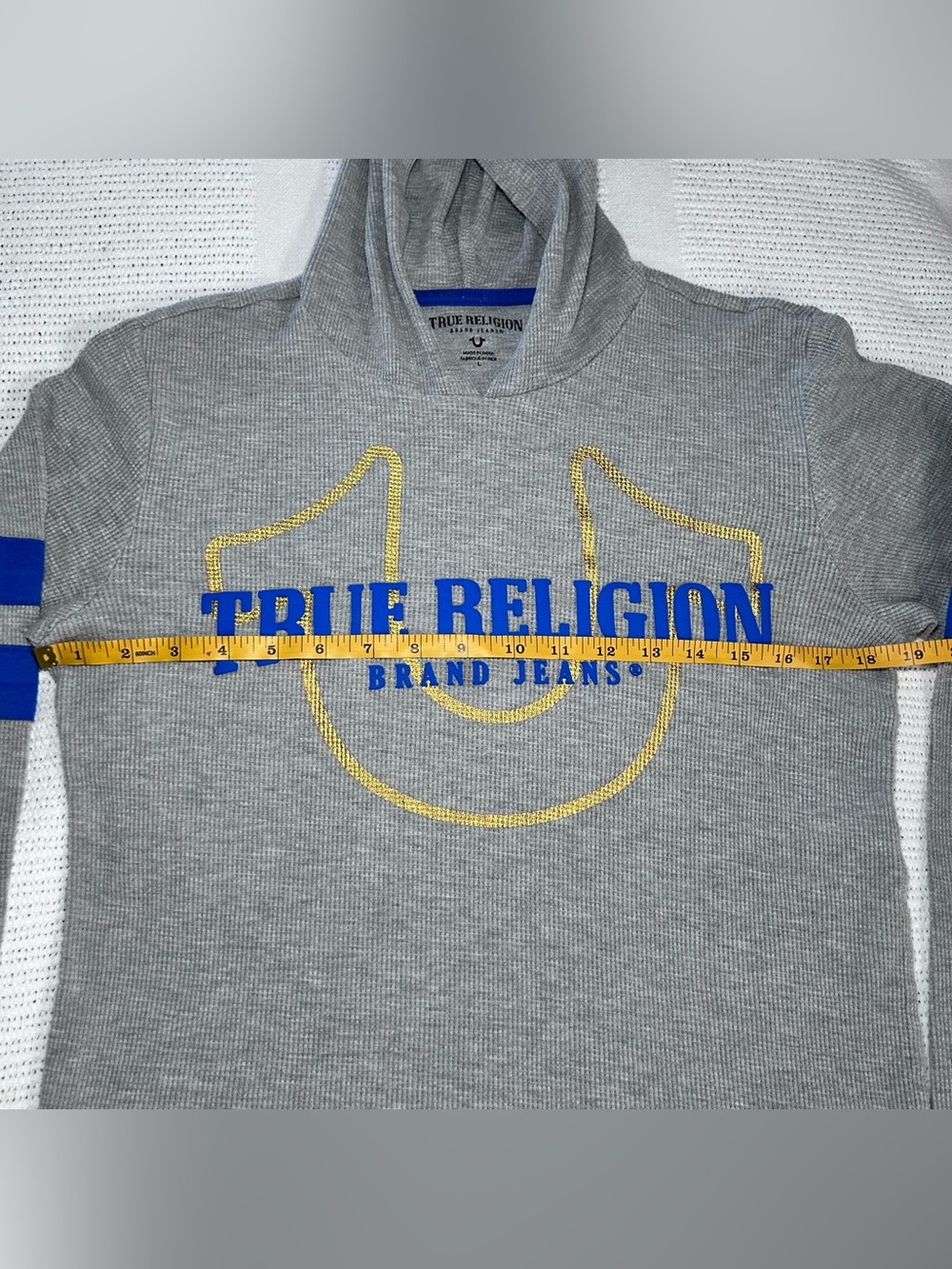 True Religon Waffle Knit Hooded thermal longsleeve Shirt Boys L - Picture 3 of 8